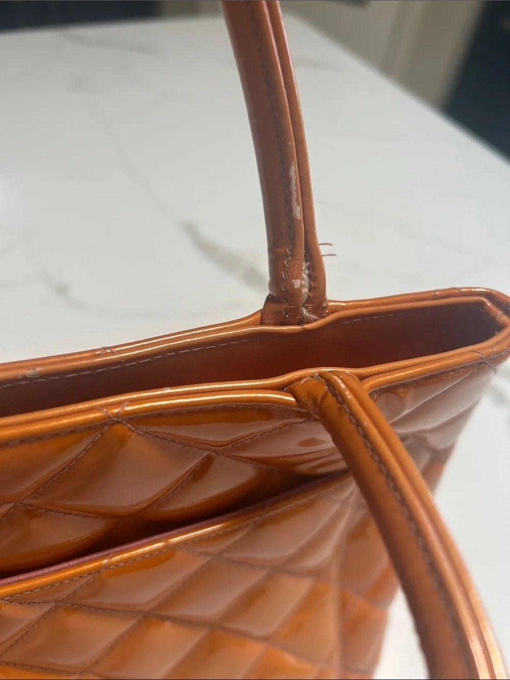 Chanel Quilted Patent Leather Tote